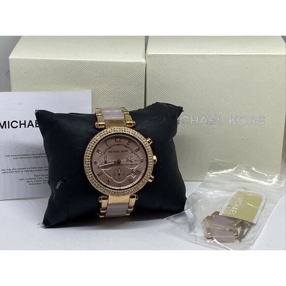 Michael Kors Accessories - Michael Kors Parker MK-5896 Womens Stainless Steel Analog Dial Quartz Watch UB30